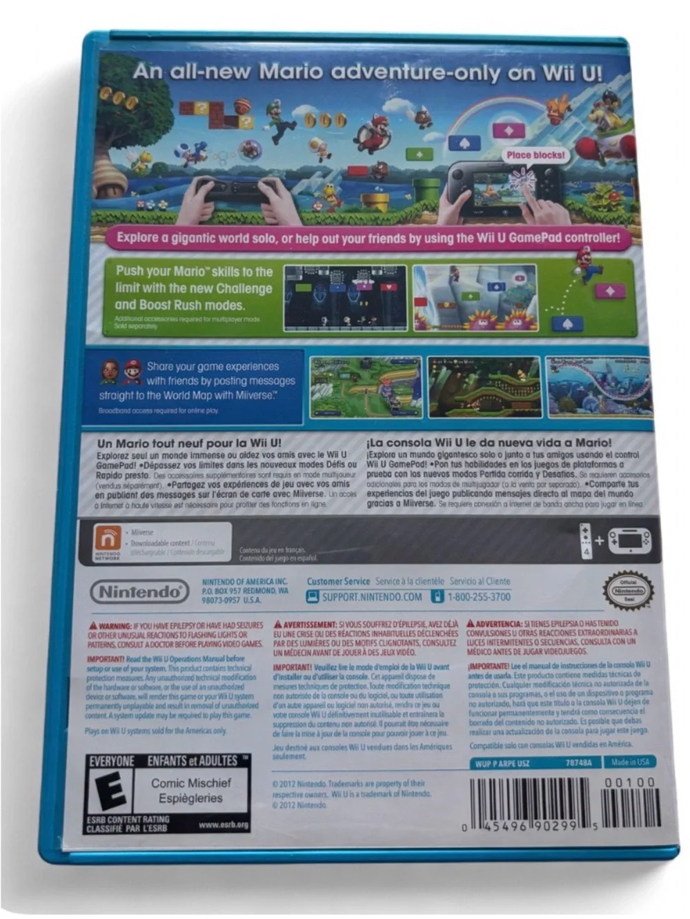 Nintendo Wii U Super Mario Bros. & Mario Kart 8 Bundle Lot w/ Manuels Both Work